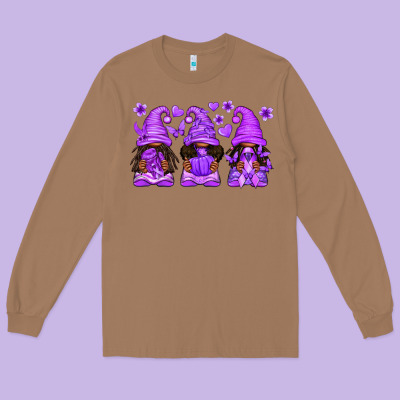 Domestic Violence Warrior Afro Gnomes Long Sleeve Tee Designed By Texasbilliewilder