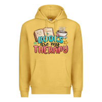 Antique Gold books are my therapy Premium Hoodie - MaliasSmallBusiness