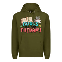 Army Green books are my therapy Premium Hoodie - MaliasSmallBusiness