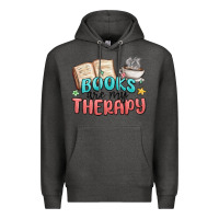 Charcoal Heather books are my therapy Premium Hoodie - MaliasSmallBusiness