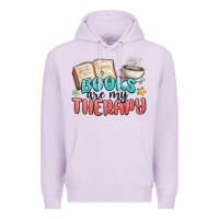 Lilac books are my therapy Premium Hoodie - MaliasSmallBusiness