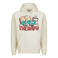 Oatmeal Heather books are my therapy Premium Hoodie - MaliasSmallBusiness