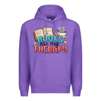 Purple books are my therapy Premium Hoodie - MaliasSmallBusiness