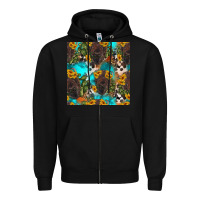 Black western bison and sunflowers seamless pattern Zipper Hoodie - HRA Design Shop