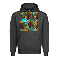 Charcoal Heather western bison and sunflowers seamless pattern Zipper Hoodie - HRA Design Shop