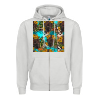 Dove Grey western bison and sunflowers seamless pattern Zipper Hoodie - HRA Design Shop