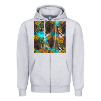Heather Grey western bison and sunflowers seamless pattern Zipper Hoodie - HRA Design Shop