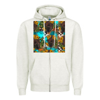 Oatmeal Heather western bison and sunflowers seamless pattern Zipper Hoodie - HRA Design Shop