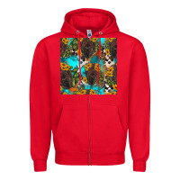 Red western bison and sunflowers seamless pattern Zipper Hoodie - HRA Design Shop