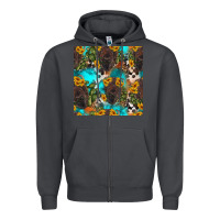 Smoke western bison and sunflowers seamless pattern Zipper Hoodie - HRA Design Shop