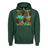 Sports Green western bison and sunflowers seamless pattern Zipper Hoodie - HRA Design Shop
