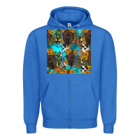 True Royal western bison and sunflowers seamless pattern Zipper Hoodie - HRA Design Shop