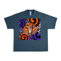 Midnight Navy halloween bull skull Urban Heavy Tee - BarkalooDesign