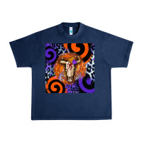 Navy halloween bull skull Urban Heavy Tee - BarkalooDesign