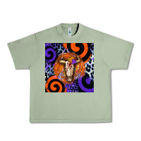 Oil Green halloween bull skull Urban Heavy Tee - BarkalooDesign
