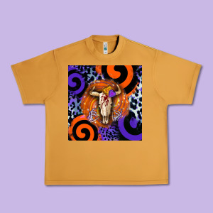 Halloween Bull Skull Urban Heavy Tee Designed By Barkaloodesign
