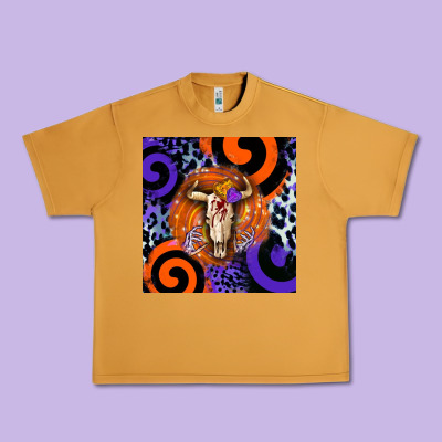 Halloween Bull Skull Urban Heavy Tee Designed By Barkaloodesign