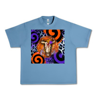 Pebble Blue halloween bull skull Urban Heavy Tee - BarkalooDesign