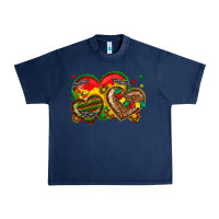 Navy juneteenth heart Urban Heavy Tee - texasbilliewilder