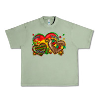 Oil Green juneteenth heart Urban Heavy Tee - texasbilliewilder