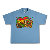 Pebble Blue juneteenth heart Urban Heavy Tee - texasbilliewilder