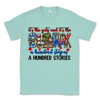 Seafoam It's the guts and it's the glory a hundred stripes Classic Tee - Neo Western