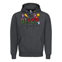 Smoke the beach is my happy place Zipper Hoodie - CowhideDigitalArt