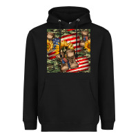 Black usa flag with army boot seamless pattern Heavyweight Hoodie - BundleAndBundleShop