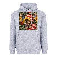 Heather Grey usa flag with army boot seamless pattern Heavyweight Hoodie - BundleAndBundleShop