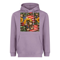 Lavender usa flag with army boot seamless pattern Heavyweight Hoodie - BundleAndBundleShop