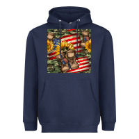 Navy usa flag with army boot seamless pattern Heavyweight Hoodie - BundleAndBundleShop