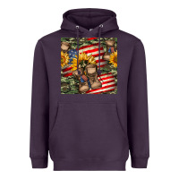 Plum usa flag with army boot seamless pattern Heavyweight Hoodie - BundleAndBundleShop