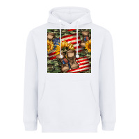 White usa flag with army boot seamless pattern Heavyweight Hoodie - BundleAndBundleShop