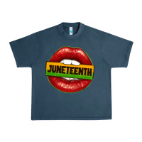 Midnight Navy juneteenth lips Urban Heavy Tee - texasbilliewilder