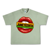 Oil Green juneteenth lips Urban Heavy Tee - texasbilliewilder