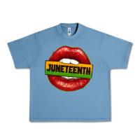 Pebble Blue juneteenth lips Urban Heavy Tee - texasbilliewilder