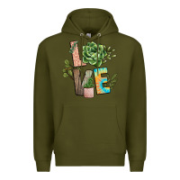 Army Green plant love Premium Hoodie - NancyCooperArtShop