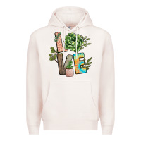 Pale Pink plant love Premium Hoodie - NancyCooperArtShop