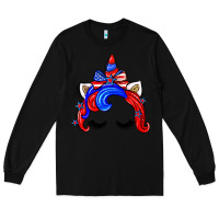 Black 4th of july unicorn Long Sleeve Tee - Zillion Design Studio