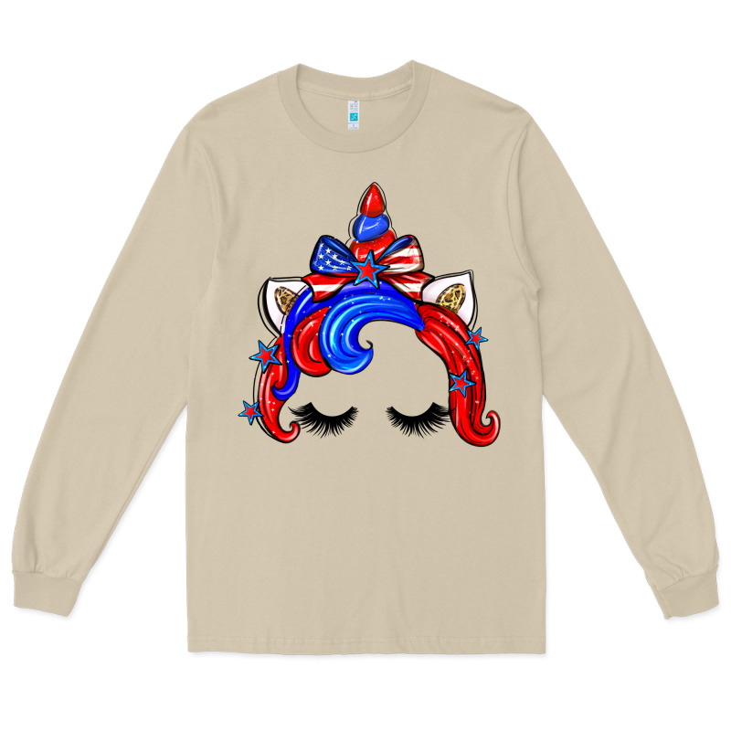 4th Of July Unicorn Long Sleeve Tee by Zillion Design Studio | Teevron
