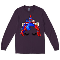 Plum 4th of july unicorn Long Sleeve Tee - Zillion Design Studio