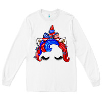 White 4th of july unicorn Long Sleeve Tee - Zillion Design Studio