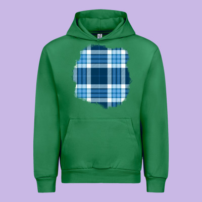 Winter Tartan Patch Urban Hoodie Designed By Bundleandbundleshop