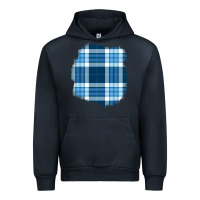 Navy Winter Tartan Patch Urban Hoodie - BundleAndBundleShop