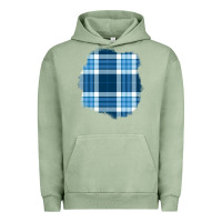Pigment Oil Green Winter Tartan Patch Urban Hoodie - BundleAndBundleShop