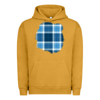 Pigment Peanut Butter Winter Tartan Patch Urban Hoodie - BundleAndBundleShop