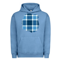 Pigment Pebble Blue Winter Tartan Patch Urban Hoodie - BundleAndBundleShop