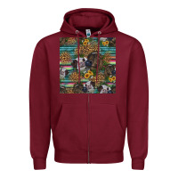 Burgundy western two cute heifers seamless pattern Zipper Hoodie - HRA Design Shop