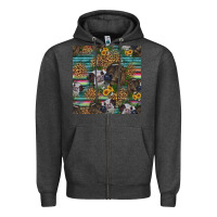 Charcoal Heather western two cute heifers seamless pattern Zipper Hoodie - HRA Design Shop