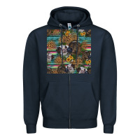 Navy western two cute heifers seamless pattern Zipper Hoodie - HRA Design Shop